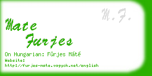 mate furjes business card